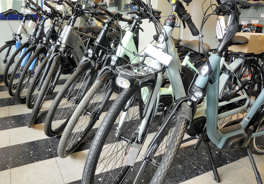 Uitgestalde fietsen